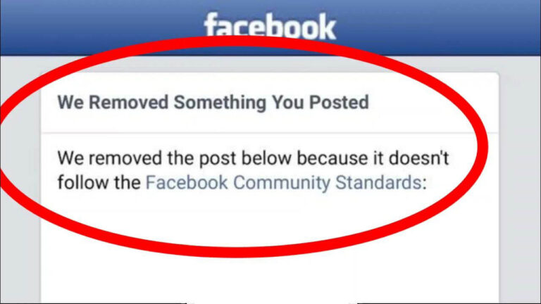 Removed Post on facebook image