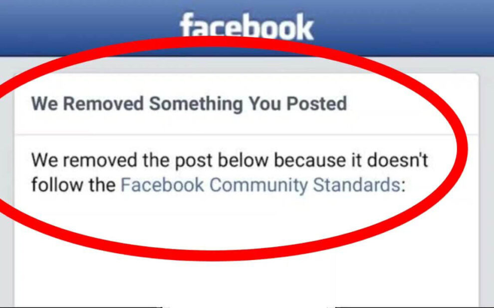 Removed Post on facebook image