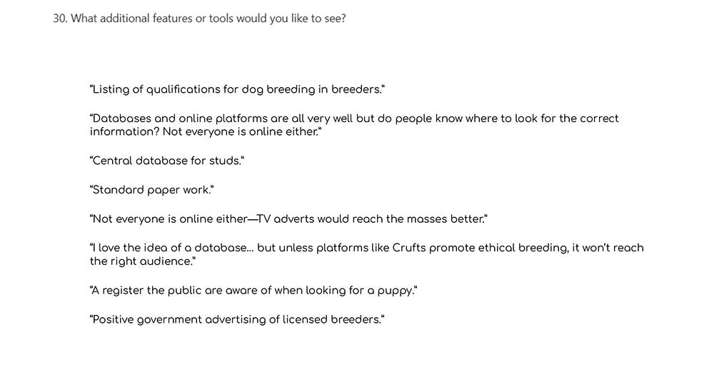 What would breeders like to see