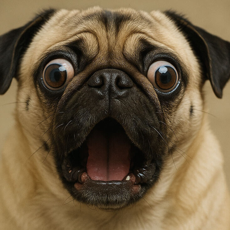 Shocked pug