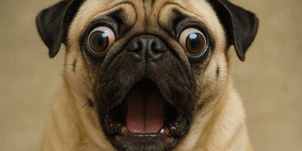 Shocked pug
