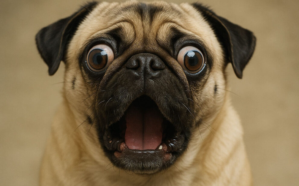 Shocked pug